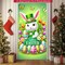 Easter Door Cover 71x35 Inch – Happy Easter Bunny Banner, Easter Decorations for Front Door, Spring Outdoor Porch Wall Decor